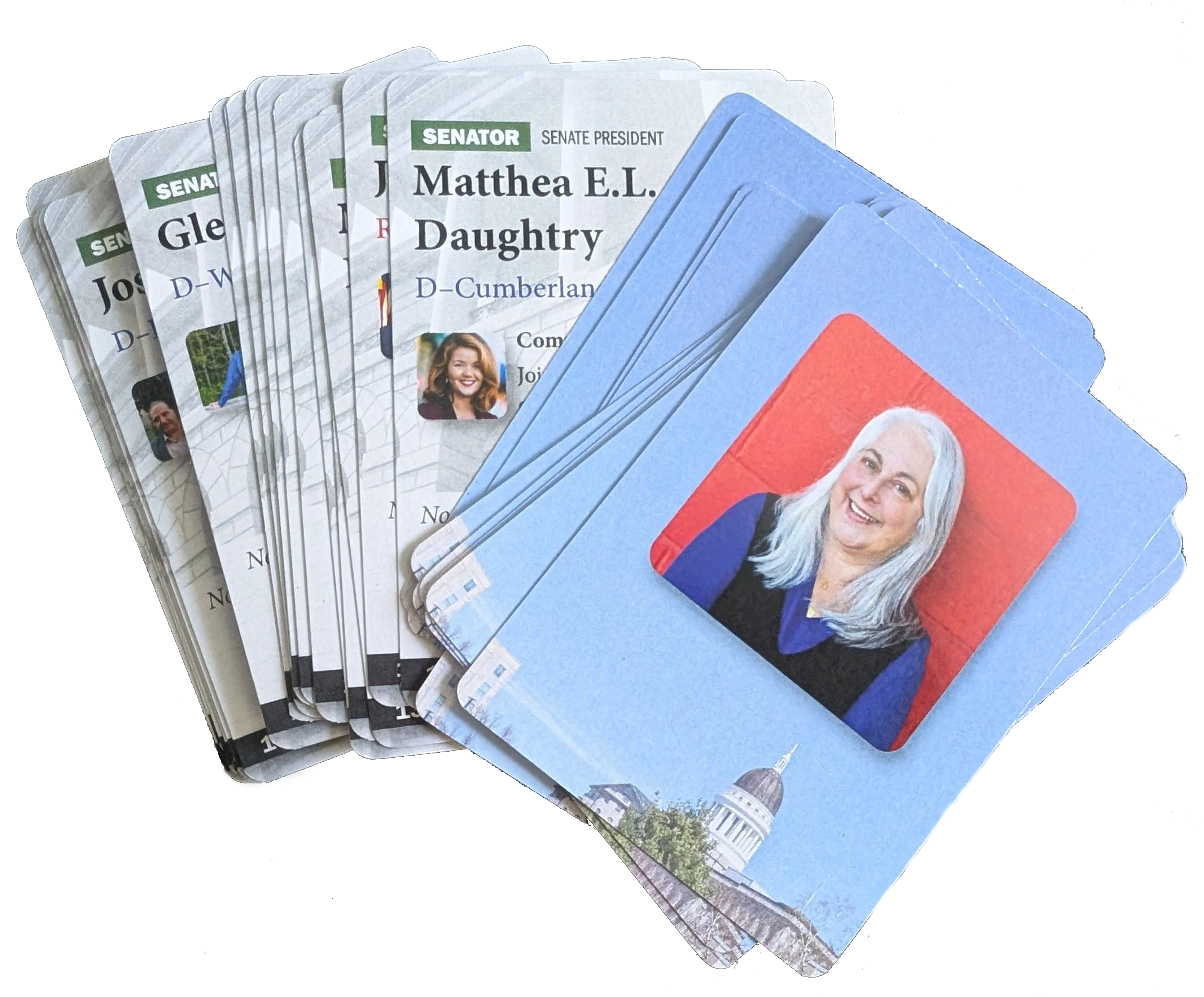 A photo of the flashcard set, fanned out.